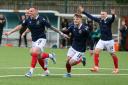 Gregg Wylde, pictured leading the celebrations after scoring the only goal in the win at Annan in October, is one of the players to have seized their chance after starting the season on the fringes of the Dumbarton starting XI