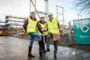 West Dunbartonshire Council housing convenor, Councillor Diane Docherty, with Cube’s Jennifer Williamson (left) and Wheatley Group director of property and development, Tom Barclay