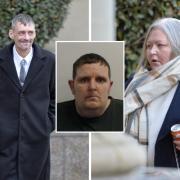 Robbie O’Brien (centre), Andrew Kelly (left) and Donna Brand (right) were convicted of murder on Thursday