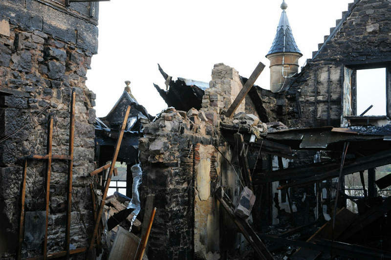 The damage to the hotel was so severe that it was months before a full investigation coulld begin (Photo - Crown Office)