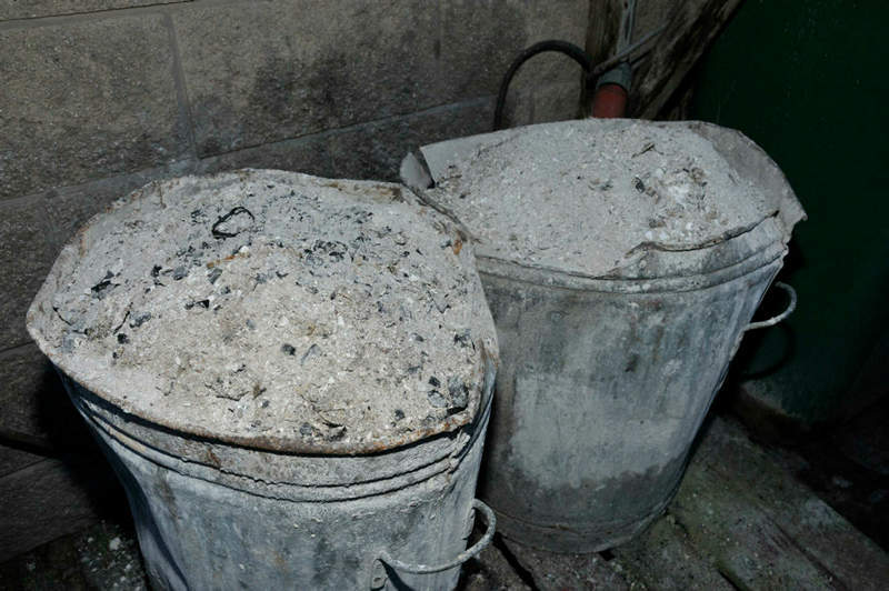 The full ash bins at the rear of the hotel (Photo - Crown Office)