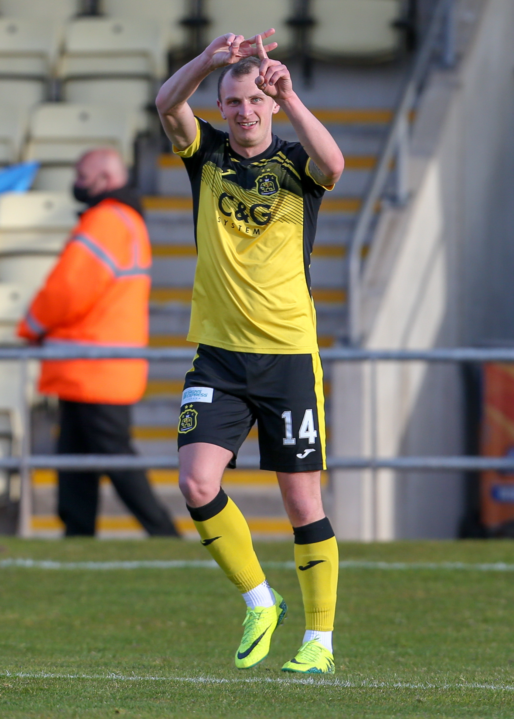 Dumbarton threw themselves a League One lifeline with a dramatic 3-2 win at home to Peterhead (Photo - Andy Scott)