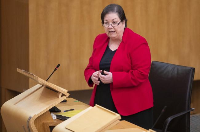 Scottish Labour's Jackie Baillie during the debate ahead of a vote of no confidence against Deputy First Minister John Swinney at the Scottish Parliament in Holyrood, Edinburgh. Issue date: Wednesday March 10, 2021. PA Photo. See PA story SCOTLAND