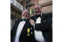 Treasurer Ian MacLean with secretary Moir Nelson at last year’s supper