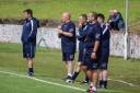 Vale of Leven manager Brian Brown (far left)