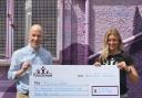 Richie Gallacher, Tullochan chief executive (left) pictured with Gemma Connell (right), who raised £2,754 for the youth charity