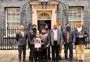 Relatives of Jagtar Singh Johal were joined by West Dunbartonshire MP, Martin Docherty-Hughes outside 10 Downing Street