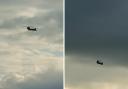 The huge helicopters were pictured in the skies above West Dunbartonshire Monday, April 17