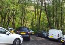 One of the car parks were blocked at Loch Lomond