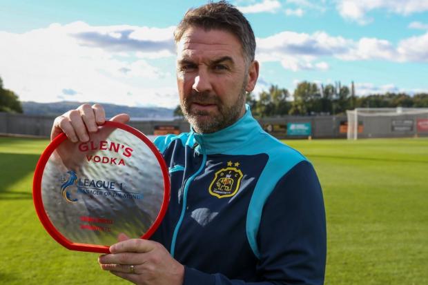 Son's gaffer Stevie Farrell has won the Manager of the Month award