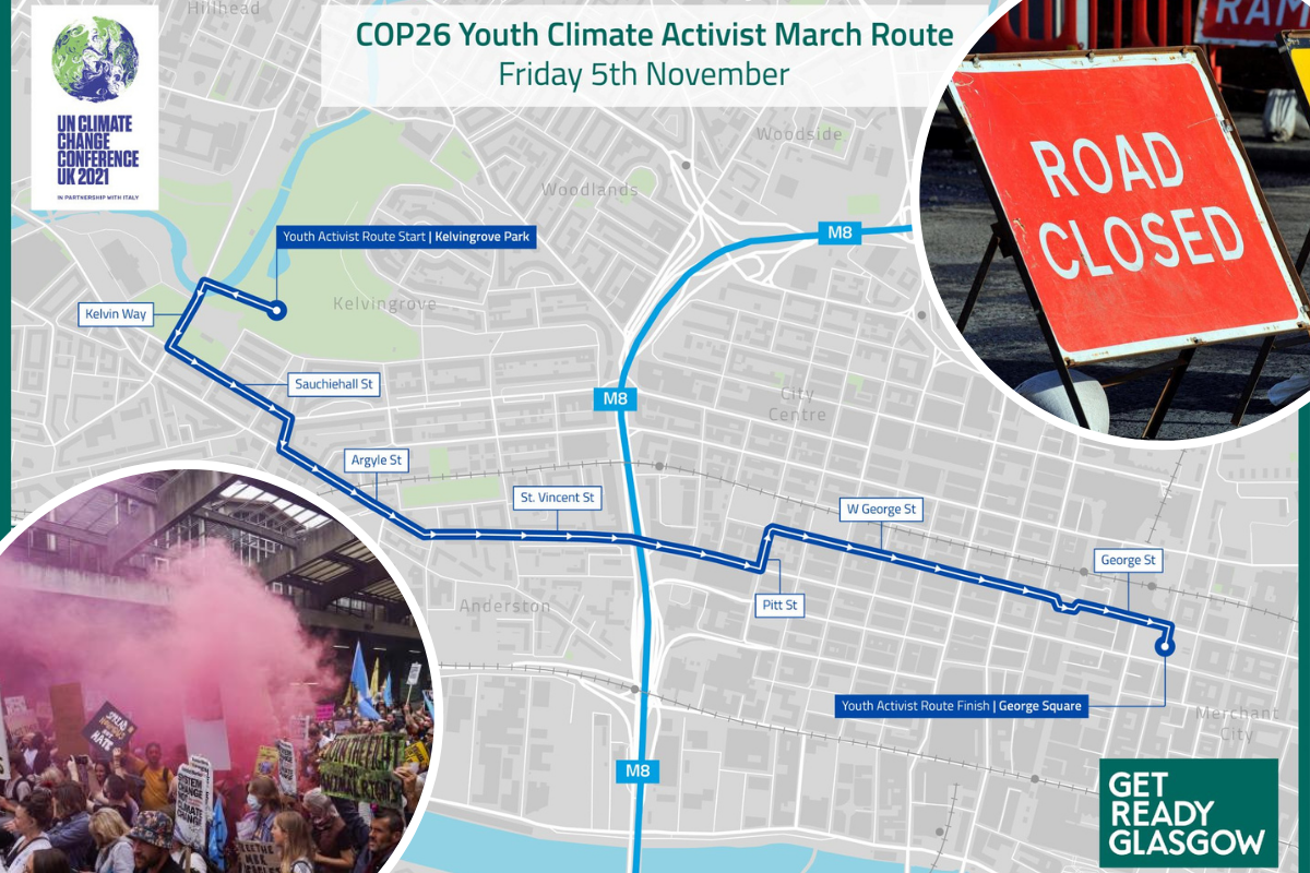 COP26: Over 20 Glasgow road closures as Friday protest route revealed in full