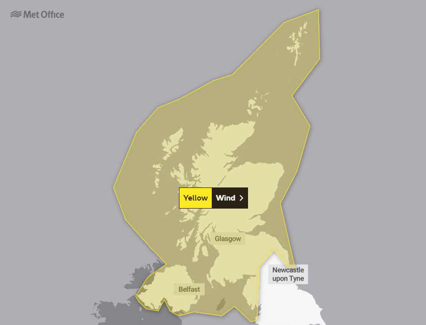 Scotland weather: Met Office issues yellow weather warning