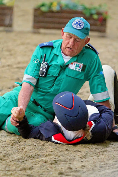 Bobby tending a casualty at Ingliston Country Club