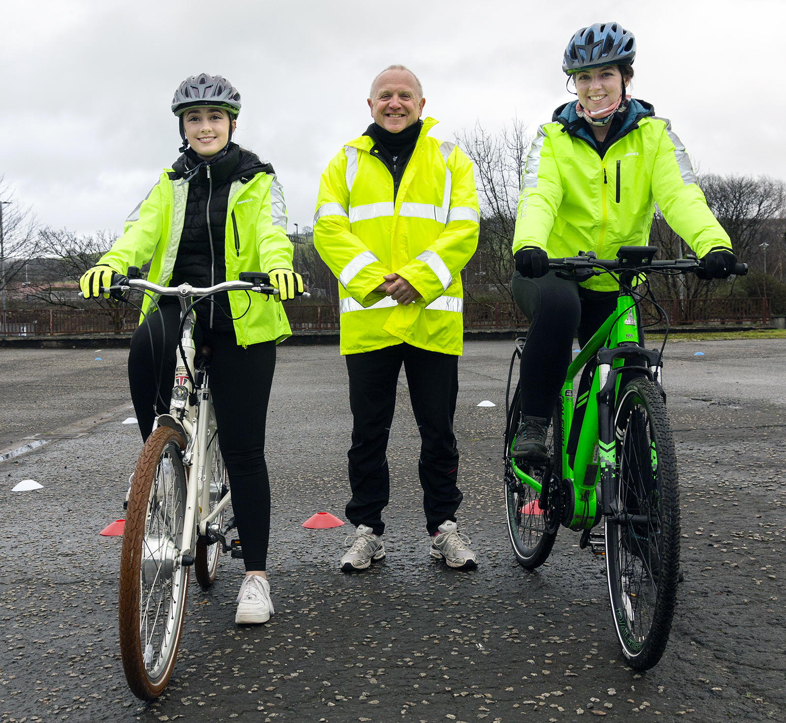 Those joining the session for the first time take part in a cycle skills class