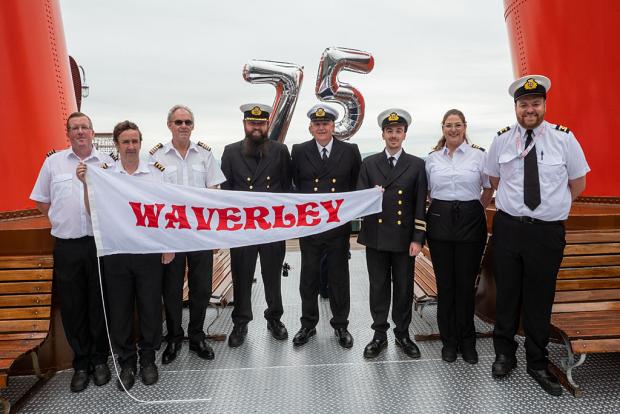 Dumbarton and Vale of Leven Reporter: The crew of The Waverley celebrate the vessel's 75 anniversary