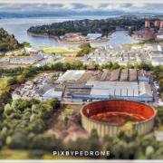 A stunning aerial shot of the industrial buildings in Dumbarton by Pedro Jarvis