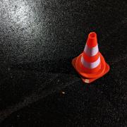 Daniel Grey threw the traffic cone at at property in Alexandria