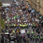 Stock image of COP26 protest in Glasgow