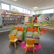 The inside of Balloch Library
