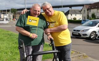 Gerry Doherty [left] and Kenny Arundel [right] took on a sponsored walk over the weekend to raise funds for the Beatson West of Scotland Cancer Centre