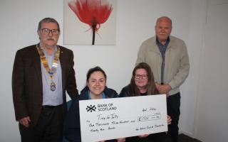 President Calumn MacDonald (RCOD), Nicola and Stacey from Time for Tully, Mike Dean (RCOD)